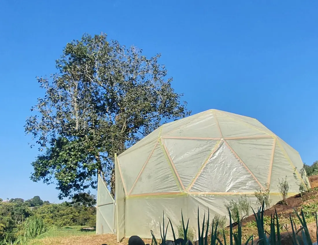 Domo geodésico en zona rural